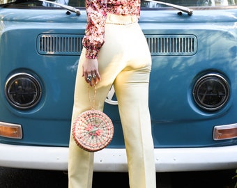 70’s Buttery YELLOW polyester Flares