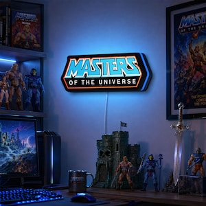 Masters of the Universe 3D LED-ljuslåda, Sci-fi-väggdekorationsskylt, Bordsdekoration för spelrum, He-Man-fangåvor