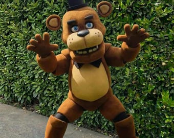 Freddy Fazbear Costume Cosplay, Five Nights at Freddys, Bear Mascot Suit, Animatronic Halloween Outfit, Adult FNAF Costume, Prop
