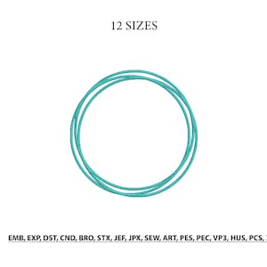Triple Circle Embroidery Design- Abstract Circle Frame Embroidery Pattern- Modern Minimalist Machine Embroidery- Hoop Circle Design- 12 Size