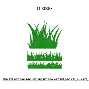 Grass Embroidery Design- Grass Border Embroidery Design- Lawn Grass Machine Embroidery Files- Nature Border Pattern- Garden Grass- 11 Sizes