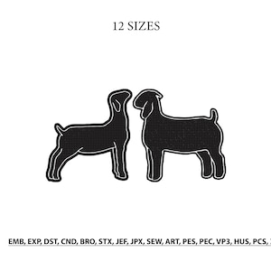 Show Goat Embroidery Design- Goat Machine Embroidery Design- Farm Animal Embroidery Design- Rustic Farmhouse Design- Boer Goat File- 12 Size