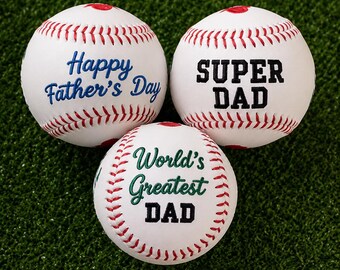 Regalo di baseball personalizzato con ricamo, palla da baseball personalizzata per papà, regalo per la festa del papà, regalo per papà sportivo, la migliore palla per papà, regalo dai figli