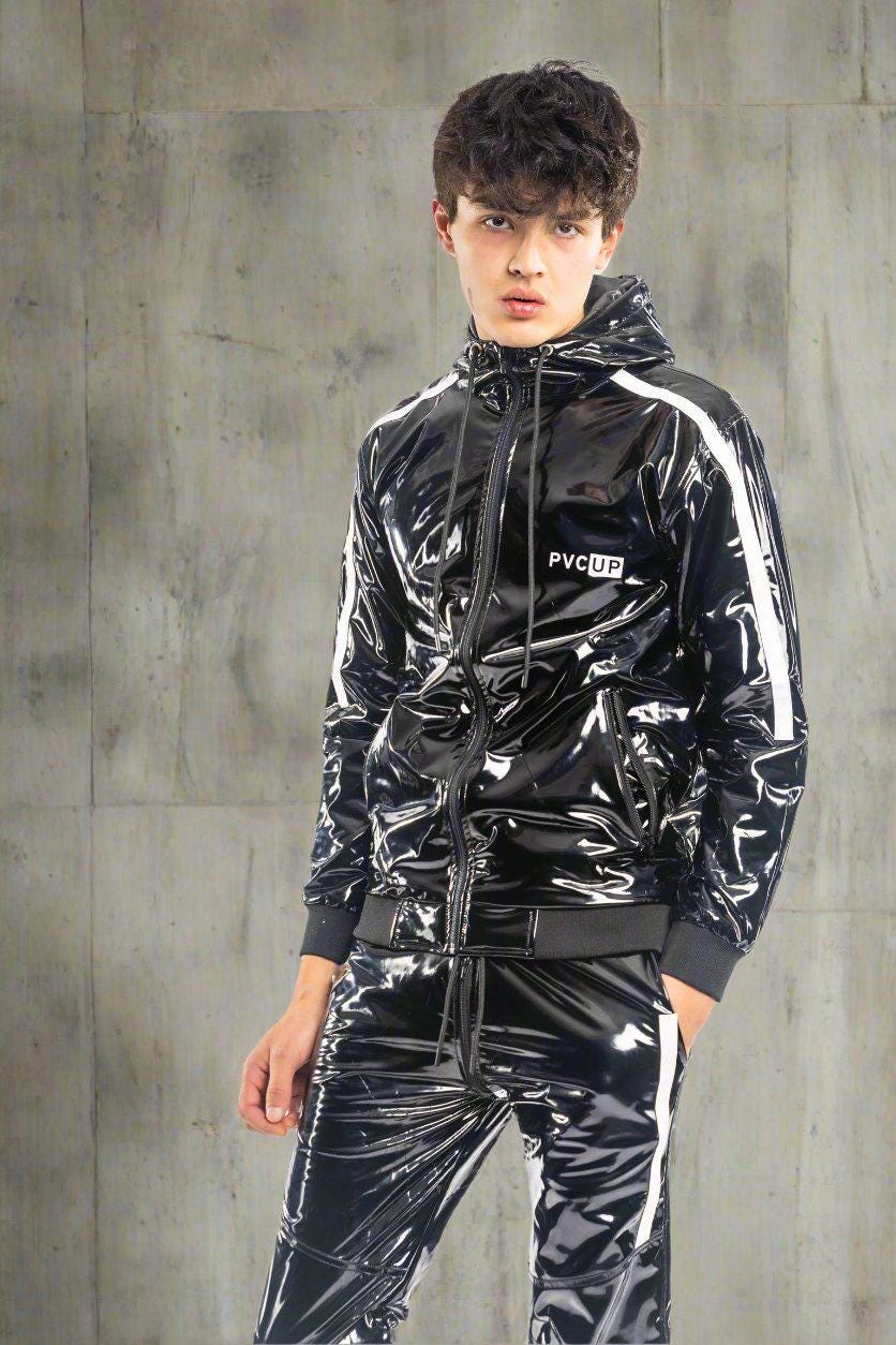 Shoulder Jacket Pvc High Gloss Shiny PVC Jacket With Hood and Soft-touch Inner Lining - Etsy