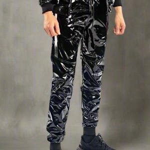 High Gloss Shiny PVC Pants with or without crotch zip and Soft-Touch Inner Lining image 1