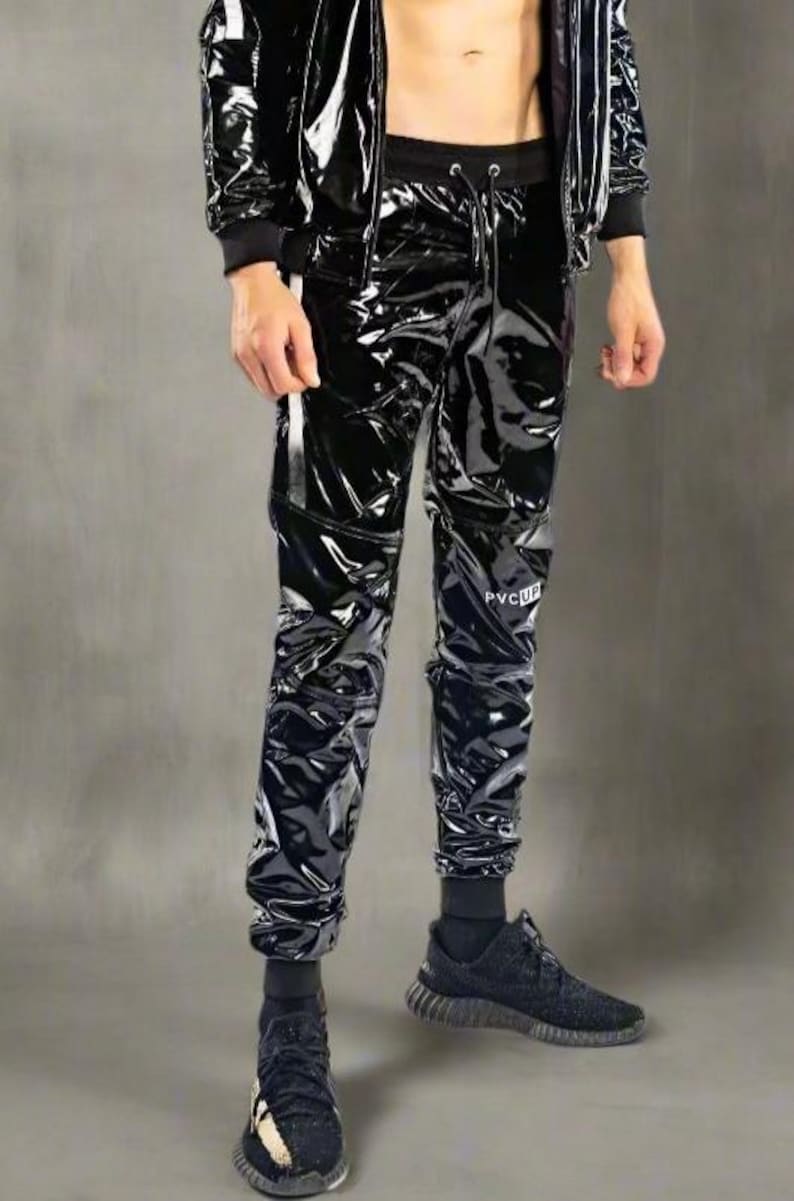 High Gloss Shiny PVC Pants with or without crotch zip and Soft-Touch Inner Lining image 1