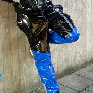 Men's Glossy PVC PU Wet Look Pants with Premium Nylon Lining