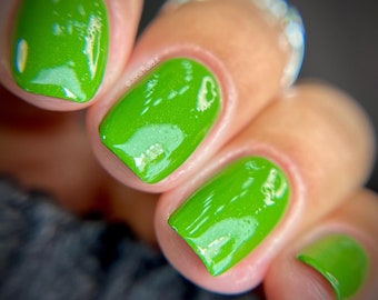 Pan - Earthy Green Gold Shimmer Nail Polish, Greek God Indie Polish
