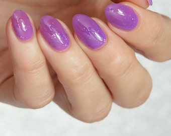 Purple jelly holographic glitter indie nail polish - Spellbound Nails Wonderfully Wicked