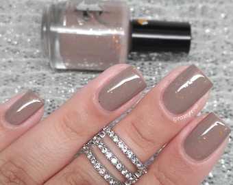 Warm greige indie nail polish - Spellbound Nails Campfire Glow