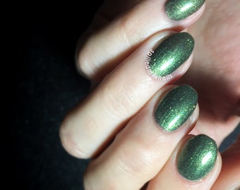 Zero Lucks Given - St. Patrick's Day green gold shimmer indie nail polish