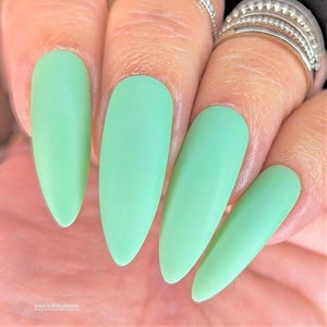 Mint Frappe Green Mint Creme Nail Polish with optional scent image 8
