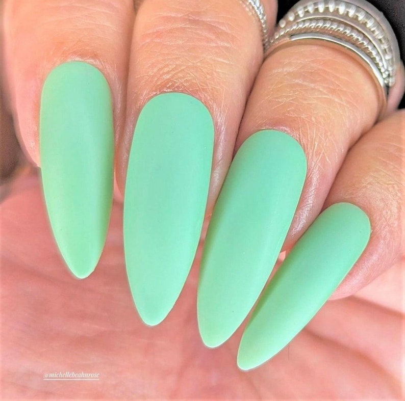 Mint Frappe Green Mint Creme Nail Polish with optional scent image 8