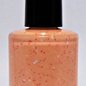 Sunny Side Up custom pastel orange creme glitter nail polish image 7