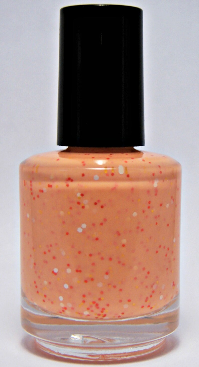 Sunny Side Up custom pastel orange creme glitter nail polish image 7