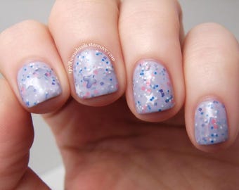 Lavender Chiffon - pastel purple glitter crelly indie nail polish