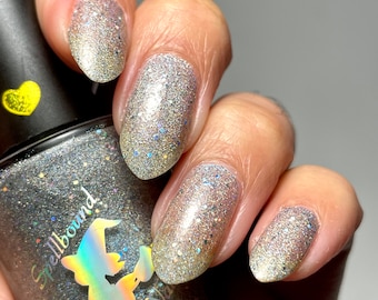 Hecate - Greek Gods and Goddesses [holographic nail polish with black and silver holographic glitter]