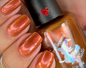Multi-Chrome orange red yellow indie nail polish - Spellbound Nails Sun-Baked