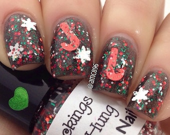 Stockings Were Hung - Christmas holiday glitter topper indie nail polish