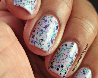 Venomous Green Purple Glitter Topper Nail Polish | Halloween Indie Nail Polish