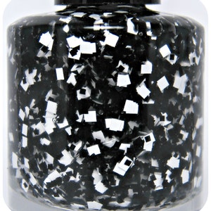 Checkmate Alice in Wonderland Chessboard Custom Black White Square Glitter Nail Polish image 5