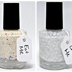 Eat, Drink, & Be Alice Duo - Alice in Wonderland Eat Me Drink Me Custom Glitter Nail Polish