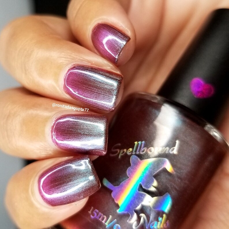 Hera Greek Gods and Goddesses color shifting multi-chrome nail polish purple red blue green image 7