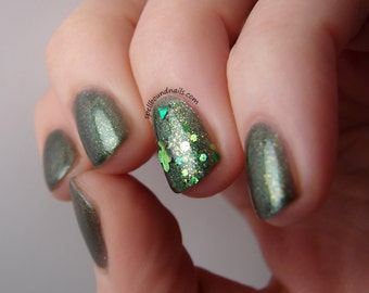 Wearing of the Green - St. Patrick's Day clover glitter topper indie nail polish