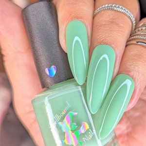 Mint Frappe Green Mint Creme Nail Polish with optional scent image 5