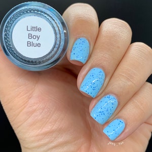 Little Boy Blue custom handcrafted baby blue crelly glitter nail polish immagine 3