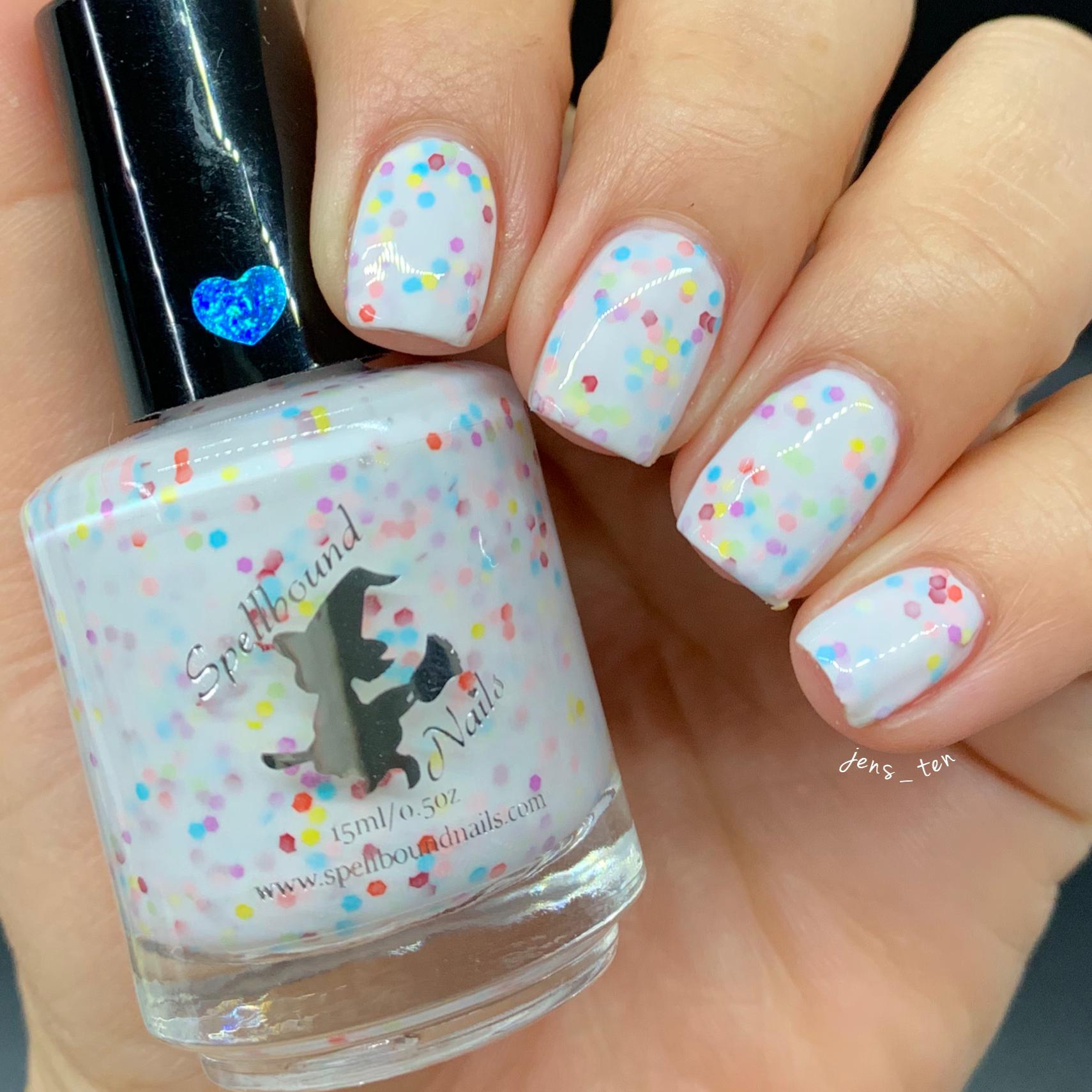 White Crelly Rainbow Glitter Indie Nail Polish - Spellbound Nails ...