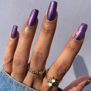 white iridescent purple color shifting indie nail polish - Spellbound Nails Sugilite