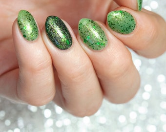 I Lichen You Very Moss - shimmer green indie nail polish