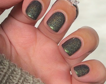 Forest green multi-chrome holographic indie nail polish - Spellbound Nails Vicious Dragon