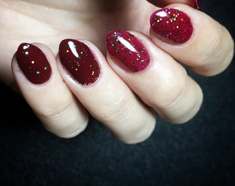 Red green jelly Halloween indie nail polish | Spellbound Nails Hemo-Goblin