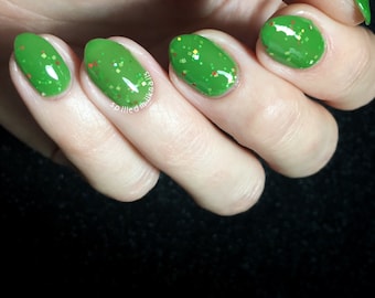 Basilisk - snake green glitter indie nail polish