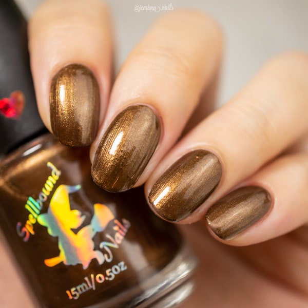 Brownie Points - custom  copper brown nail polish with optional brownie scent