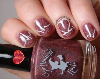 Ramo de insectos del amor con aroma opcional: esmalte de uñas holográfico rojo sangre de buey personalizado