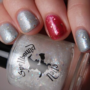 Unicorn Blood custom handcrafted iridescent glitter topper witchcraft and wizardry nail polish image 3