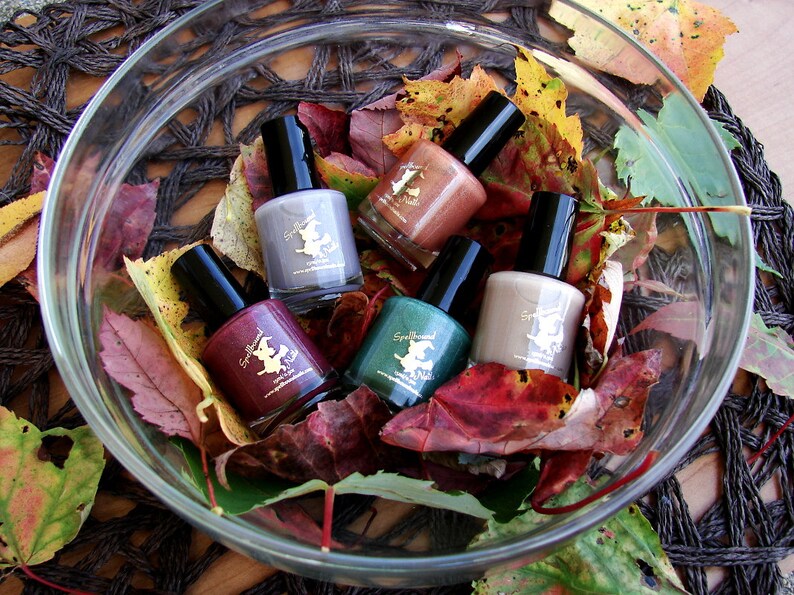 Fall Blogger Collab Collection with optional scents holographic fall custom nail polish zdjęcie 1