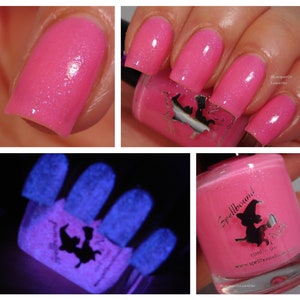 Shapeshifter - custom handcrafted neon pink purple glow in the dark nail polish