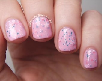Pretty Pink Posies - pastel pink glitter crelly indie nail polish