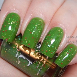 Basilisk custom handcrafted snake green glitter witchcraft and wizardry nail polish image 3