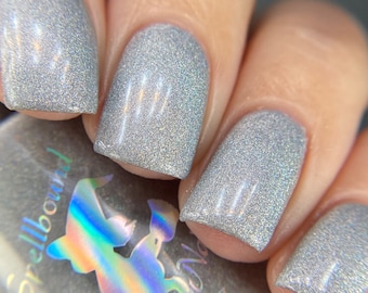 Silver holographic indie nail polish - Spellbound Nails Mirror, Mirror