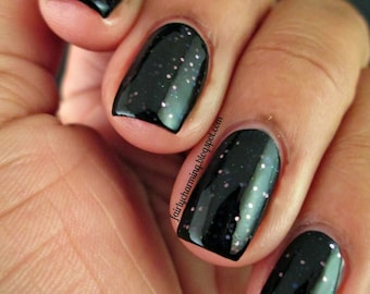 Ashes and Soot - Christmas holiday black jelly indie glitter nail polish