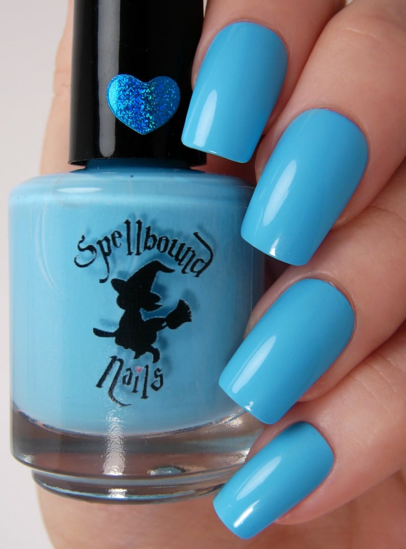 Airy Berry Sky Blue Creme Nail Polish with optional scent image 1
