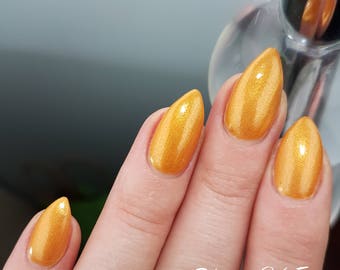 Fey Gold - Golden Shimmer Glow in the Dark Nail Polish, Fairy Indie Polish