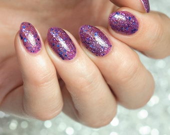 Vineyard - purple jelly holographic glitter indie nail polish