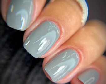 Rainstorm - Cloudy Gray Creme Nail Polish, Stormy Gray Indie Polish