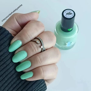 Mint Frappe Green Mint Creme Nail Polish with optional scent image 1